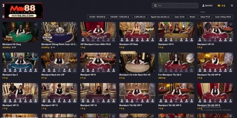 Điều cần lưu ý khi cá cược Blackjack tại May88