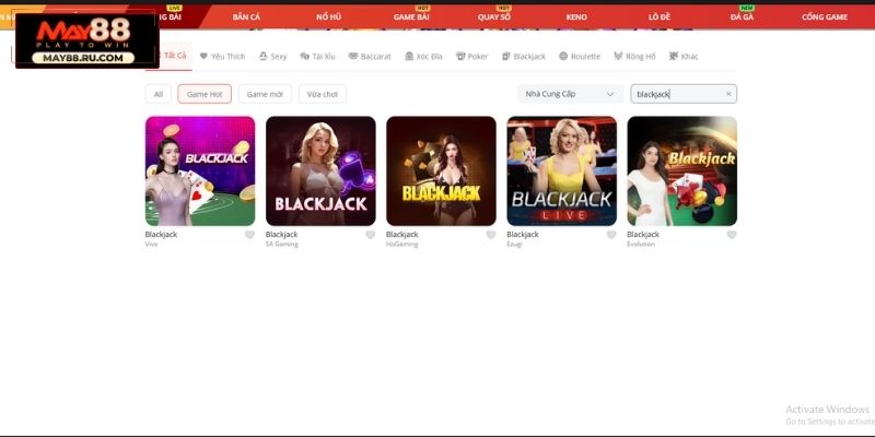 Giới thiệu Blackjack May88