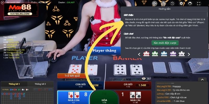 Quy tắc chơi Baccarat May88 cho người mới